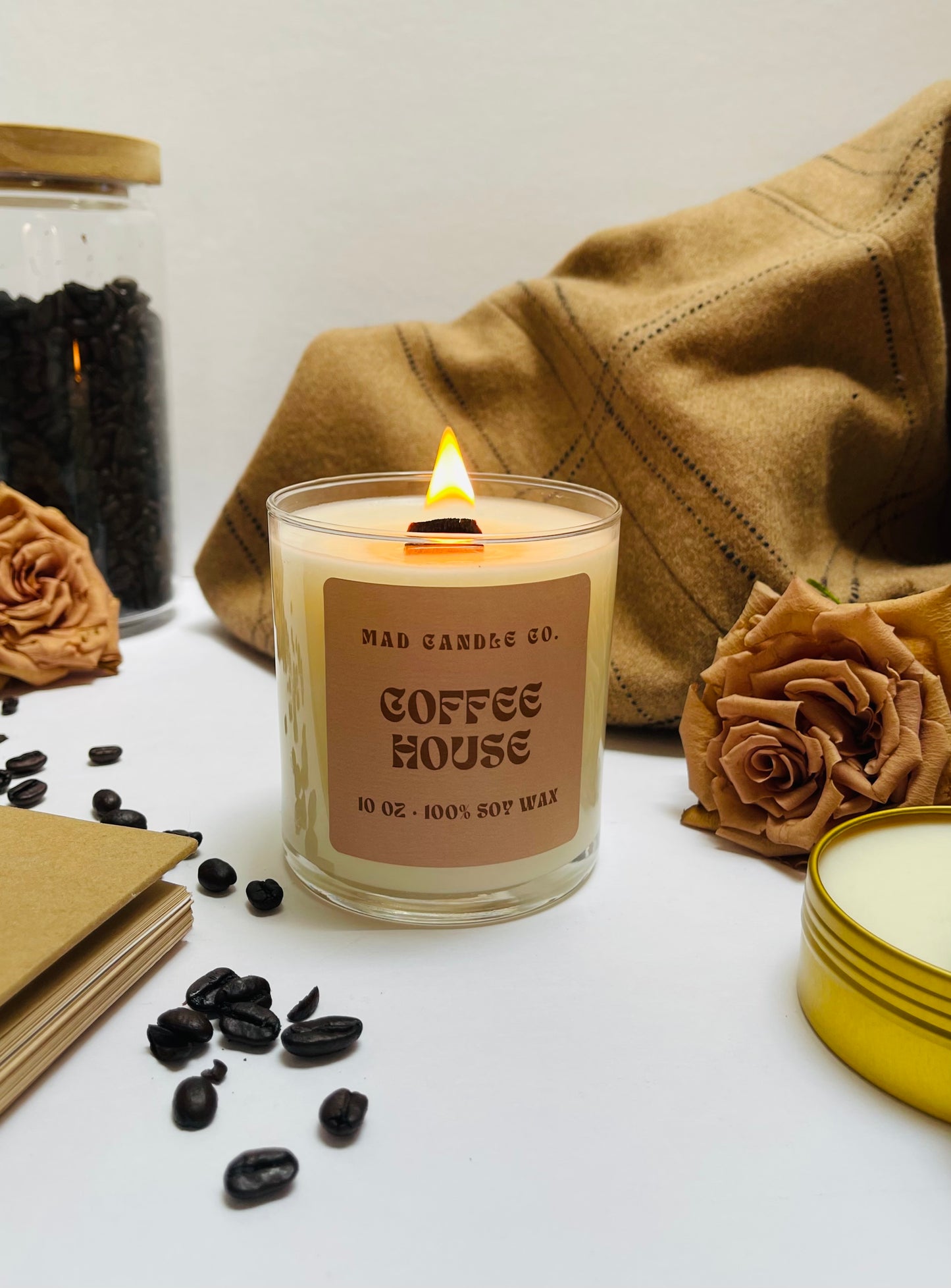 10oz Glass Jar Soy Candle details, natural soy candle shop, scented non-toxic soy candle, wholesale handmade candles, soy candle care