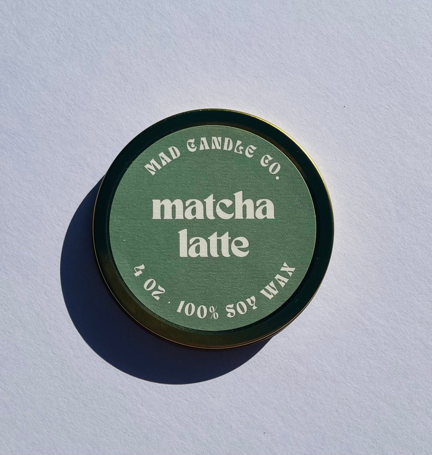 matcha latte soy candle - 4oz travel tin