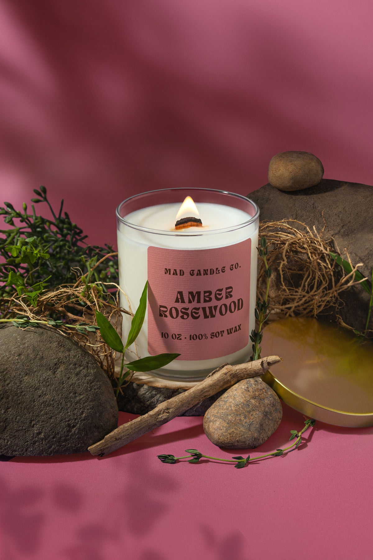 AMBER ROSEWOOD - 10oz GLASS JAR