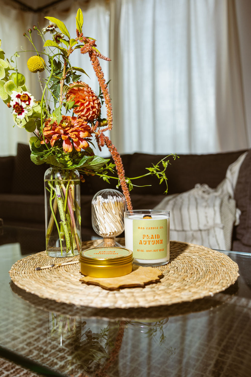 PLAID AUTUMN - 10oz GLASS JAR