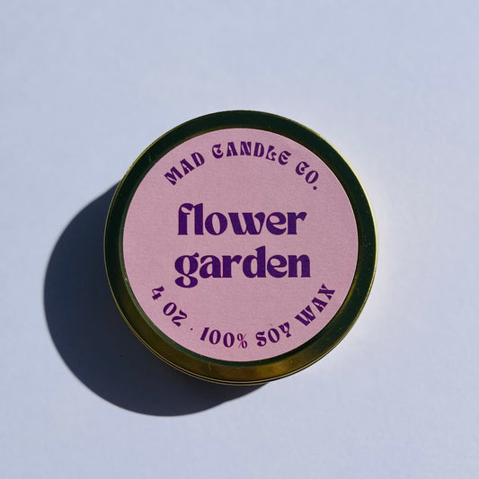 flower garden soy candle - 4oz travel tin