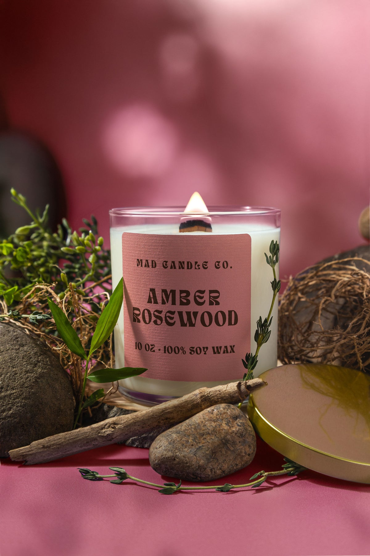 AMBER ROSEWOOD - 10oz GLASS JAR