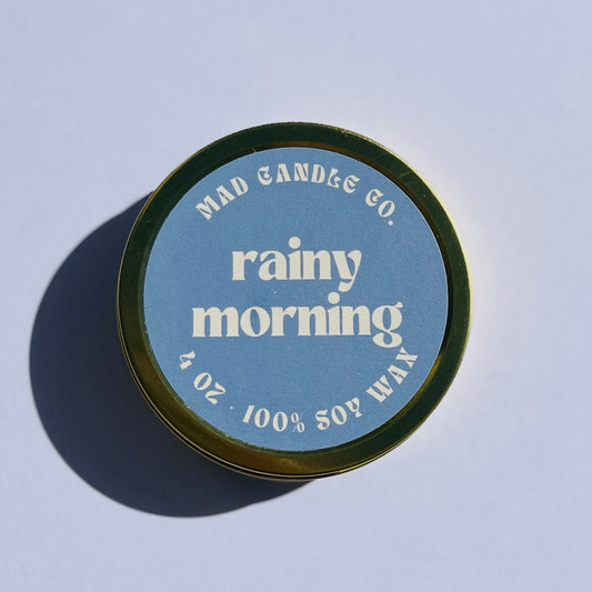 rainy morning soy candle - 4oz travel tin