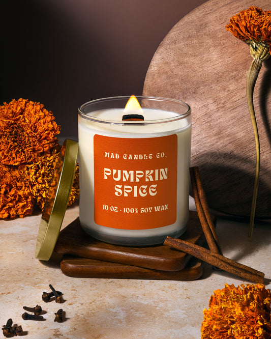 PUMPKIN SPICE SOY CANDLE - 10oz GLASS JAR