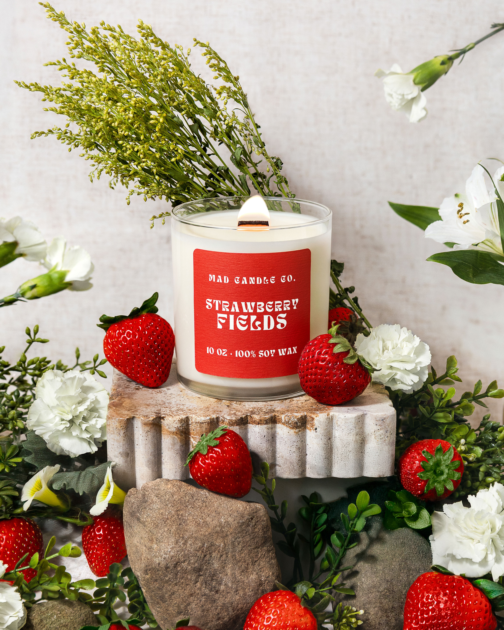 STRAWBERRY FIELDS - 10oz GLASS JAR